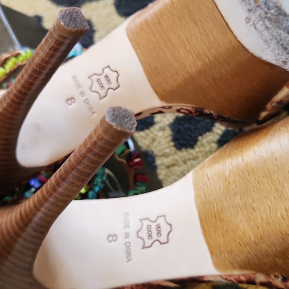 BEBE Valentina Satin and Beaded Platform Heels - Picture 14 of 16